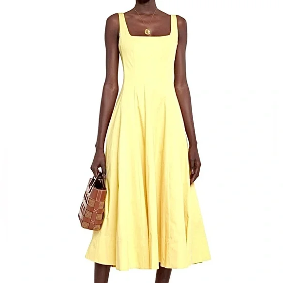 princess polly baby blue dress STAUD Women's Red Wells Cotton Poplin Midi Dress main image 1